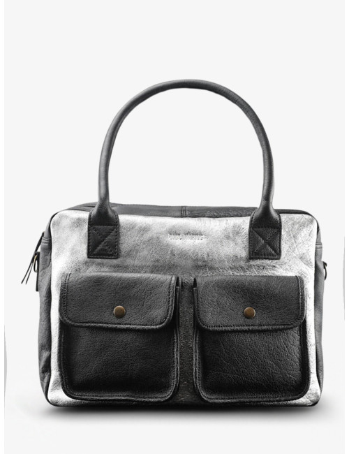 Sac Bandoulière Cuir Ledandy Noir et argenté - PAUL MARIUS boutiqueholala.com