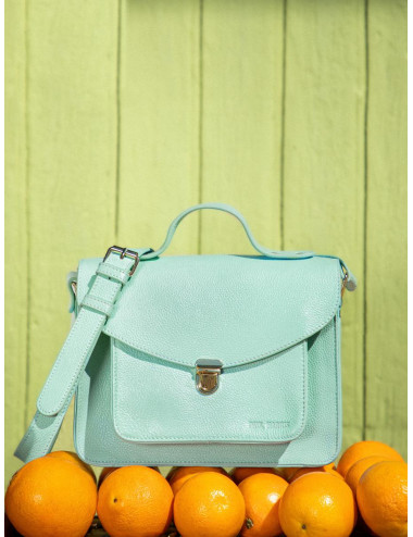 Sac Bandoulière Cuir Femme Mademoiselle George Azur Bleu Ciel - PAUL MARIUS boutiqueholala.com