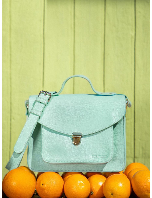 Sac Bandoulière Cuir Femme Mademoiselle George Azur Bleu Ciel - PAUL MARIUS boutiqueholala.com