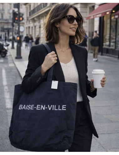 Grand Sac Cabas Baise-en-ville Noir - Félicie Aussi boutiqueholala.com