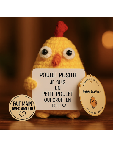 Poulet Positif – Petite figurine humour et message bienveillant - boutiqueholala.com