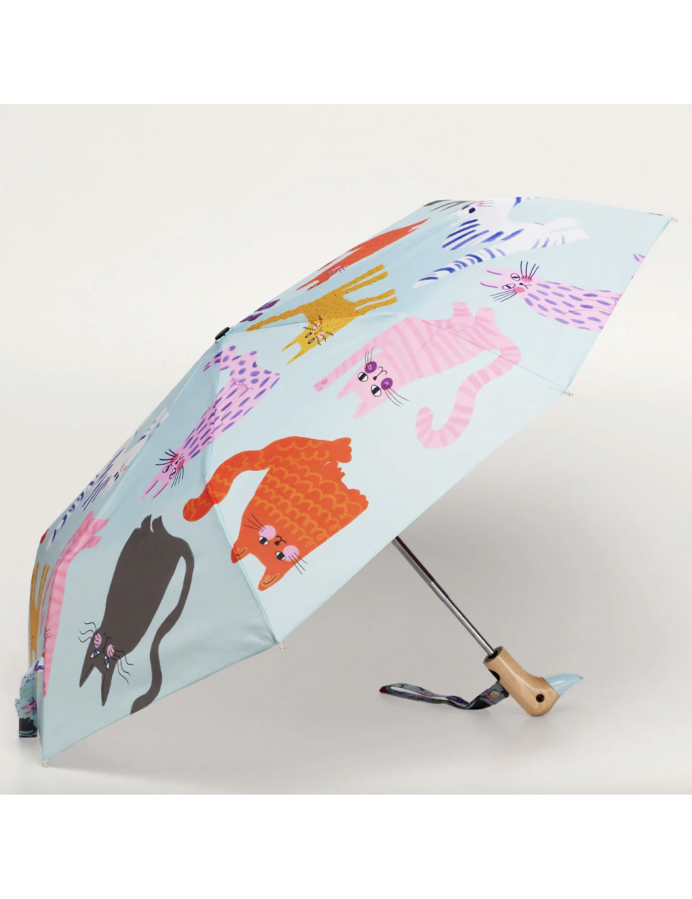 Parapluie compact Canard Arty Cats bleu glacier – Original Duckhead - boutiqueholala.com