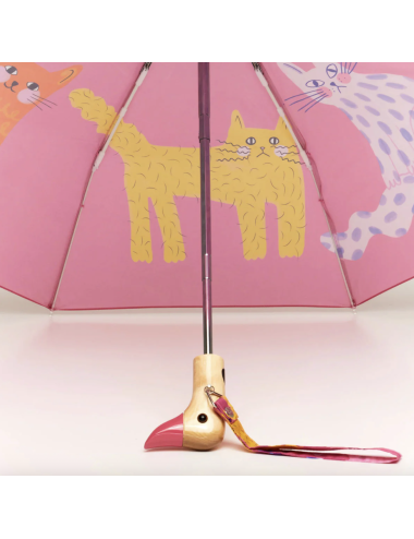 Parapluie compact Canard Arty Cats fuchsia – Original Duckhead - boutiqueholala.com