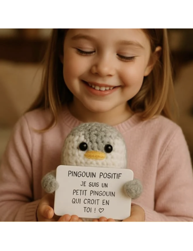 Pingouin positif – Petit compagnon douceur & optimisme - boutiqueholala.com