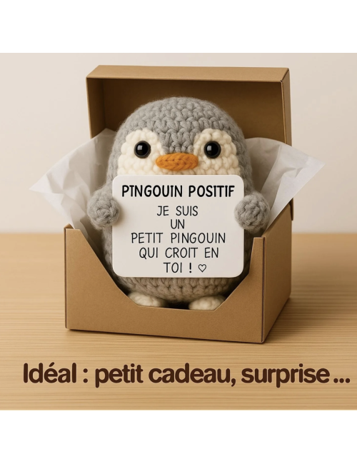 Pingouin positif – Petit compagnon douceur & optimisme - boutiqueholala.com