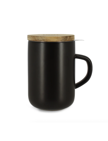 Tisanière Juliet noire en grès – 475 ml avec filtre - boutiqueholala.com