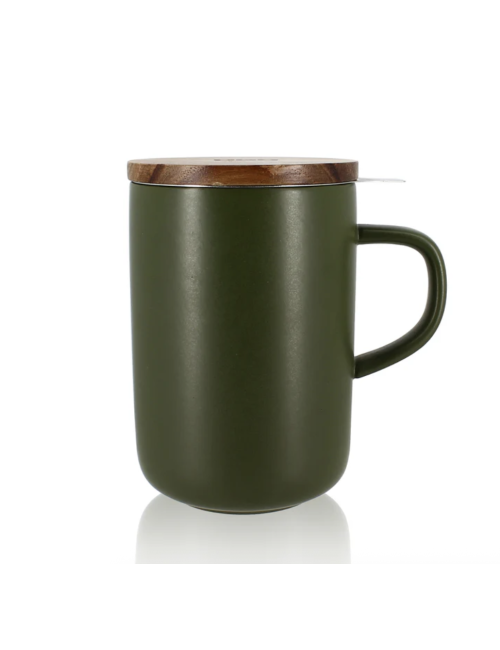 Tisanière Juliet kaki en grès – 475 ml avec filtre - boutiqueholala.com