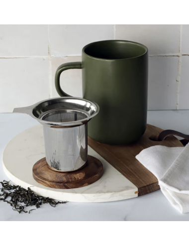 Tisanière Juliet kaki en grès – 475 ml avec filtre - boutiqueholala.com