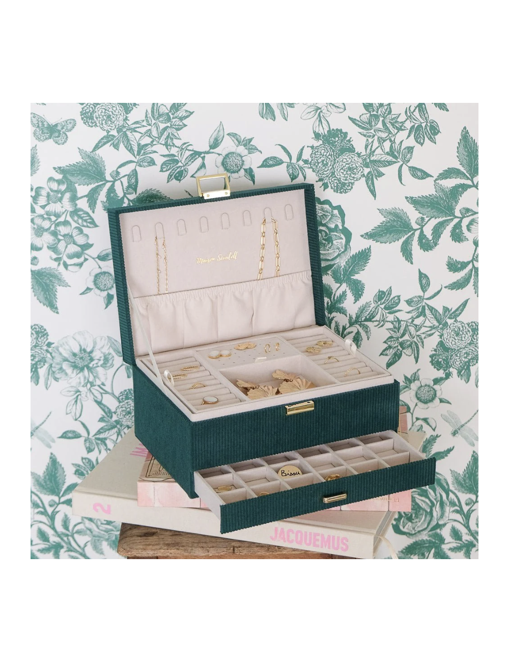 Boîte à bijoux Denise en velours côtelé – Maison Scarlett - Holala.com