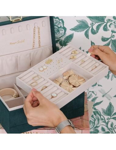 Boîte à bijoux Denise en velours côtelé – Maison Scarlett - Holala.com