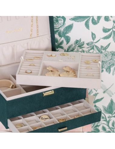 Boîte à bijoux Denise en velours côtelé – Maison Scarlett - Holala.com