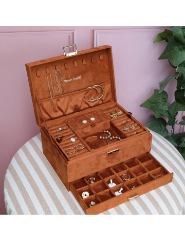 Boîte à bijoux velours deux étages – Maison Scarlett - Holala.com