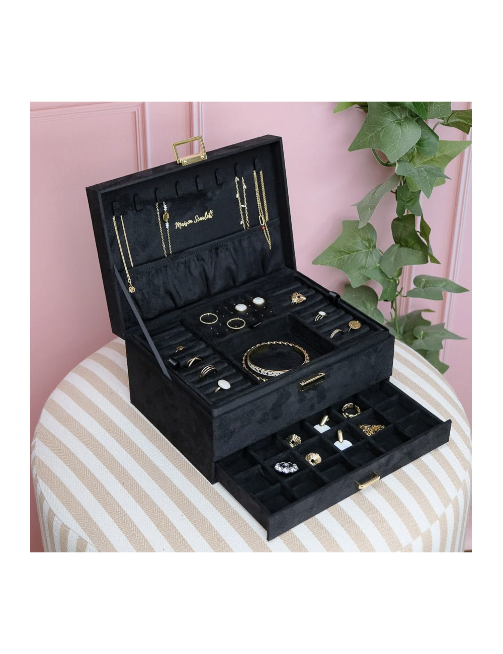 Boîte à bijoux velours deux étages – Maison Scarlett - Holala