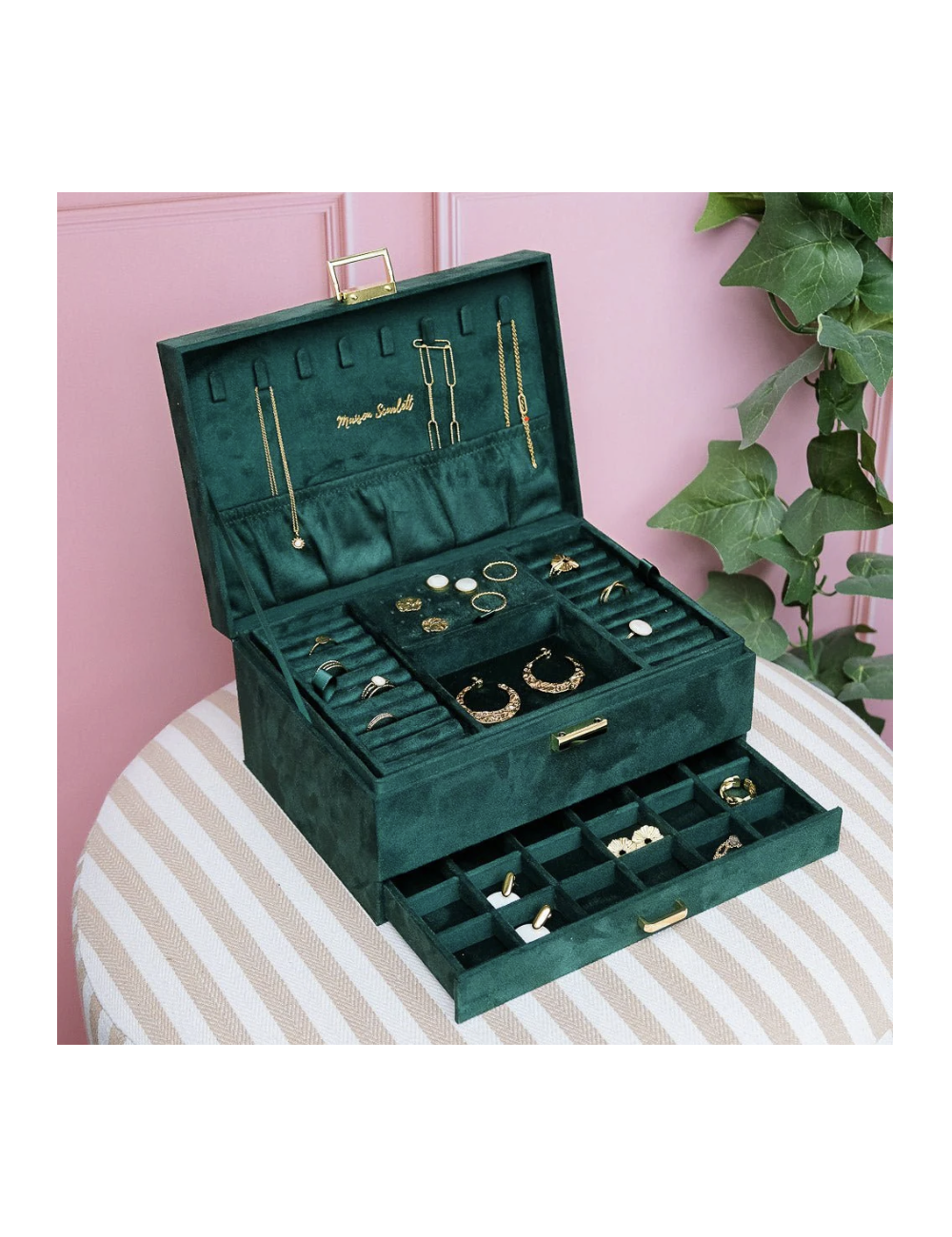 Boîte à bijoux velours deux étages – Maison Scarlett - Holala