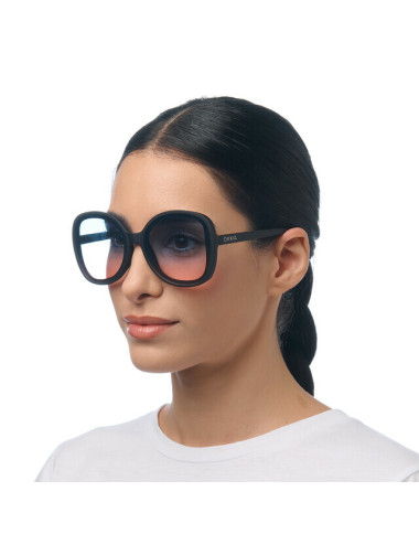 Lunettes de soleil Anna Noir verres bleus/roses – Okkia