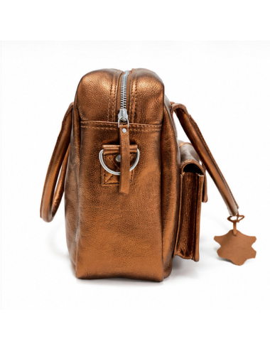 PAUL MARIUS - LeDandy Ginger - Sac à main cuir femme métallisé cuivré