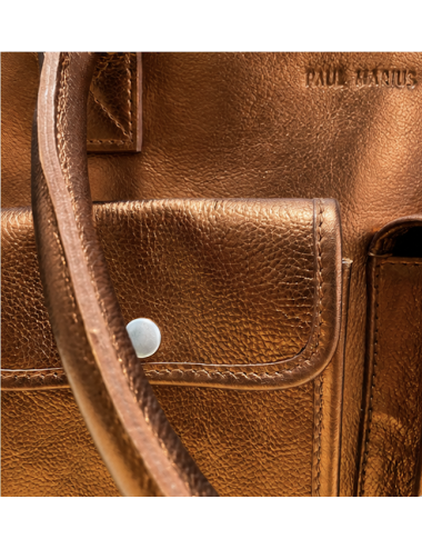 PAUL MARIUS - LeDandy Ginger - Sac à main cuir femme métallisé cuivré