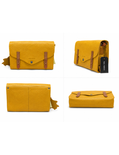 Sac bandoulière cuir femme L’Indispensable Safran - Holala