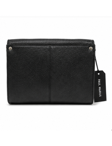 Sac bandoulière cuir femme L’Indispensable noir & argenté - Holala