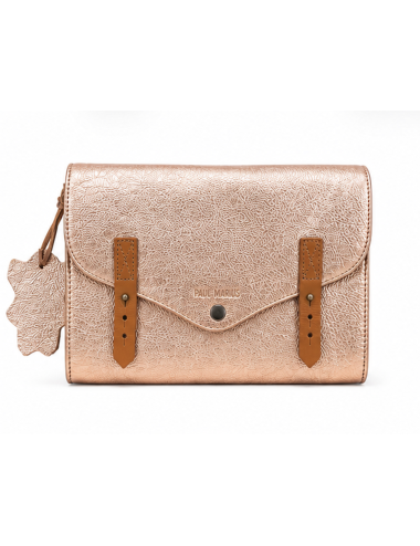 L'indispensable or rose - sac bandoulière cuir femme rose - Paul Marius
