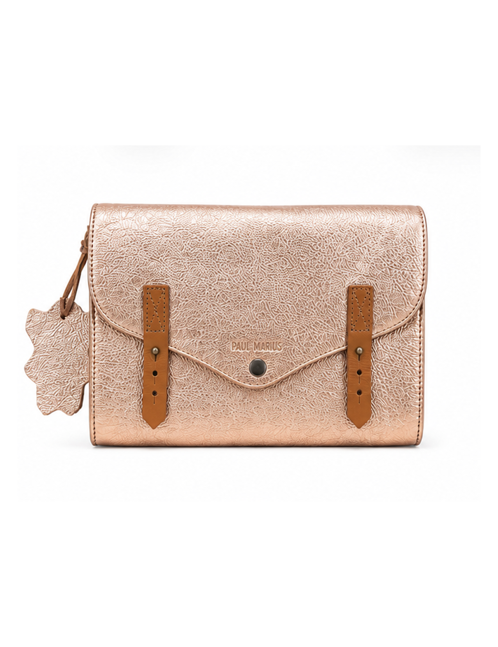 L'indispensable or rose - sac bandoulière cuir femme rose - Paul Marius