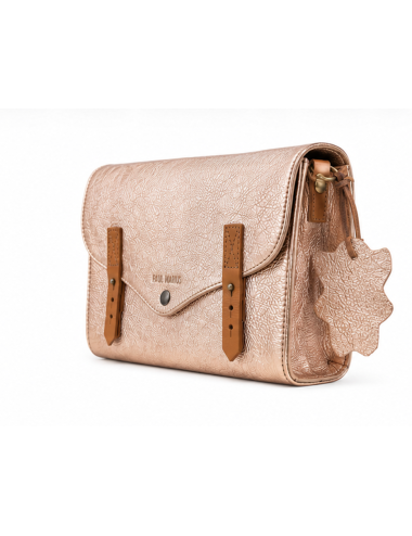 L'indispensable or rose - sac bandoulière cuir femme rose - Paul Marius