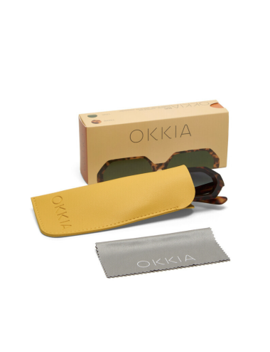 Lunettes de soleil Andrea Classic Havana Verres Verts – OKKIA