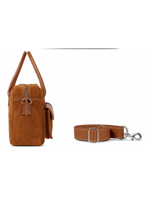 Sac de Travail en Cuir Suédé LeDandy Fauve – PAUL MARIUS