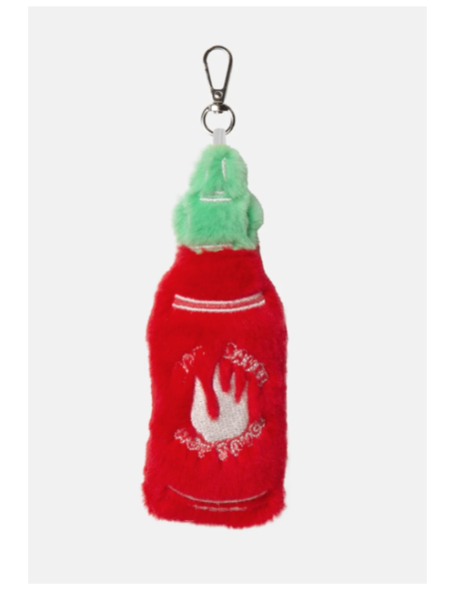 Eat My Socks – Sriracha Bag Charm – Porte-clés Sauce Piquante en Peluche