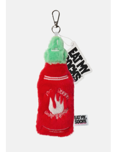 Eat My Socks – Sriracha Bag Charm – Porte-clés Sauce Piquante en Peluche