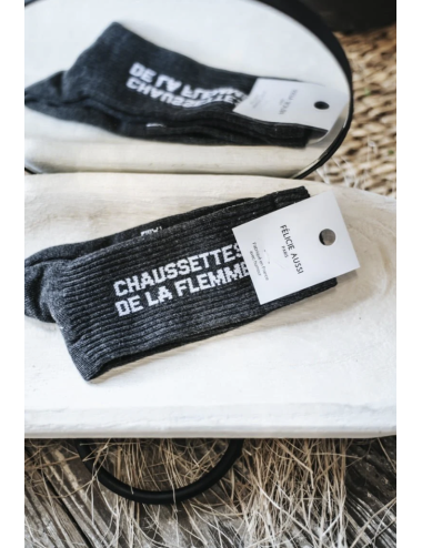 Chaussettes de la flemme Grises - Félicie Aussi boutiqueholala.com