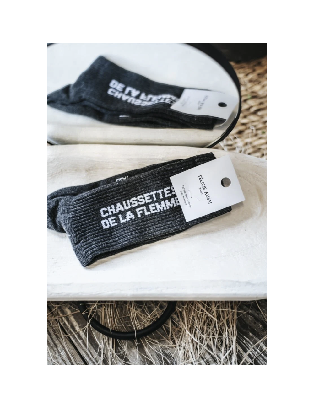 Chaussettes de la flemme Grises - Félicie Aussi boutiqueholala.com