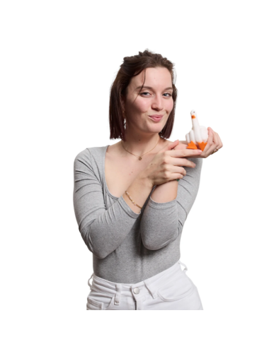 Squishy d’Oie d’Honneur – Oie Anti-Stress avec Doigt d’Honneur