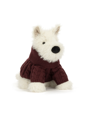Jellycat Munro Scottie Dog Winter Jumper – Chien Scottie en Pull d’Hiver