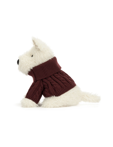 Jellycat Munro Scottie Dog Winter Jumper – Chien Scottie en Pull d’Hiver