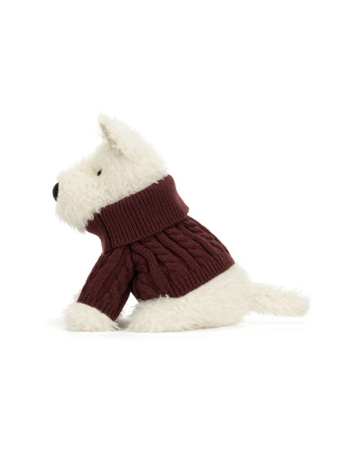 Jellycat Munro Scottie Dog Winter Jumper – Chien Scottie en Pull d’Hiver