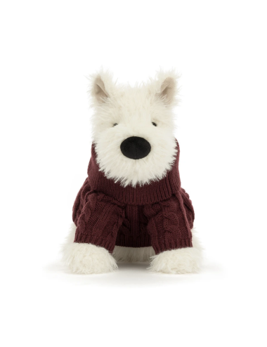 Jellycat Munro Scottie Dog Winter Jumper – Chien Scottie en Pull d’Hiver
