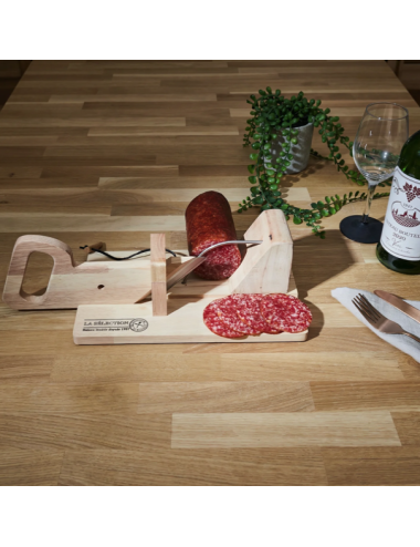 Trancheuse à saucisson en bois – Coupe-saucisson avec lame inox