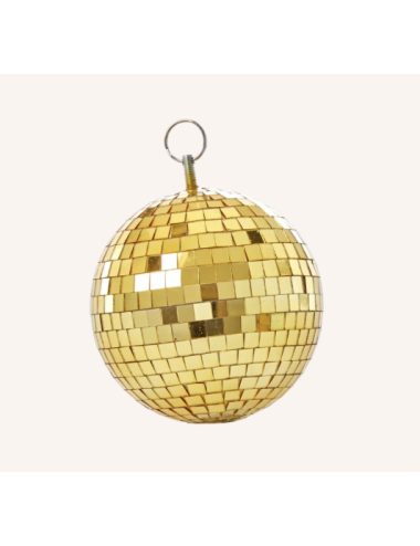 Boule disco dorée Rice – Décoration à facettes ronde taille moyenne