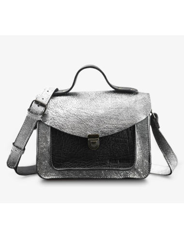 Sac Mademoiselle George Argenté Noir en cuir – PAUL MARIUS