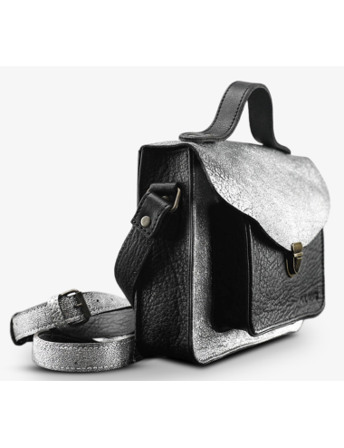 Sac Mademoiselle George Argenté Noir en cuir – PAUL MARIUS
