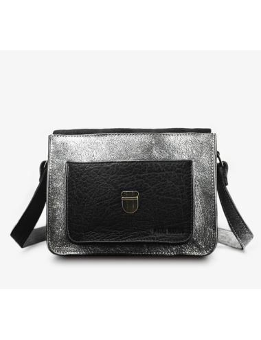 Sac Mademoiselle George Argenté Noir en cuir – PAUL MARIUS