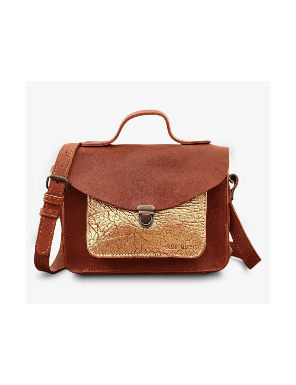Sac Mademoiselle George Naturel Doré en cuir – PAUL MARIUS