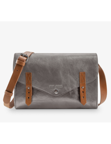 Sac L’Indispensable Acier en cuir métallisé – PAUL MARIUS