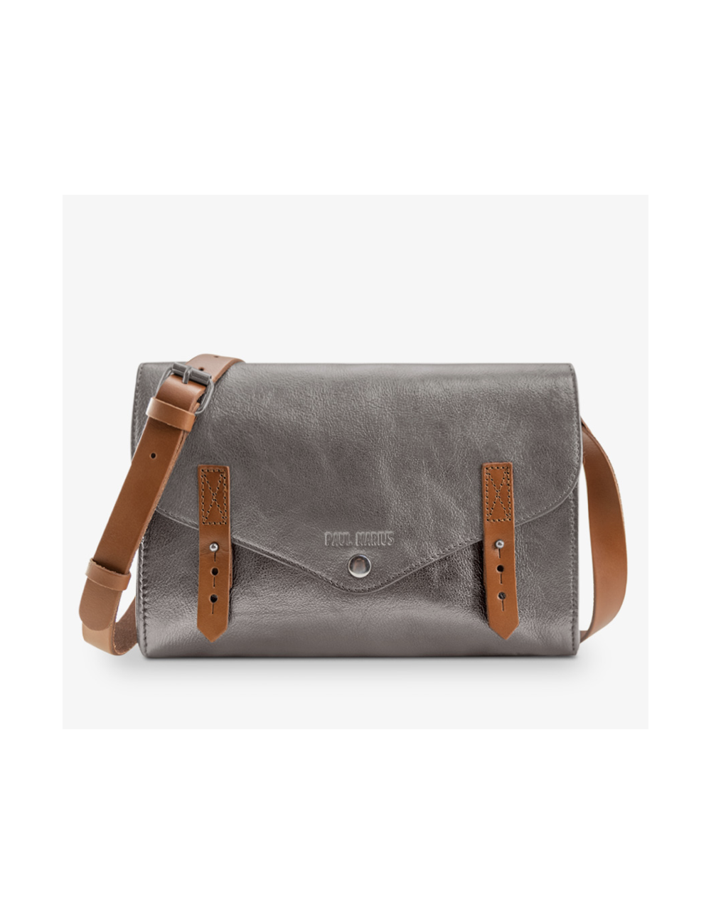 Sac L’Indispensable Acier en cuir métallisé – PAUL MARIUS