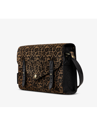 Sac L’Indispensable Léopard Noir en cuir – PAUL MARIUS