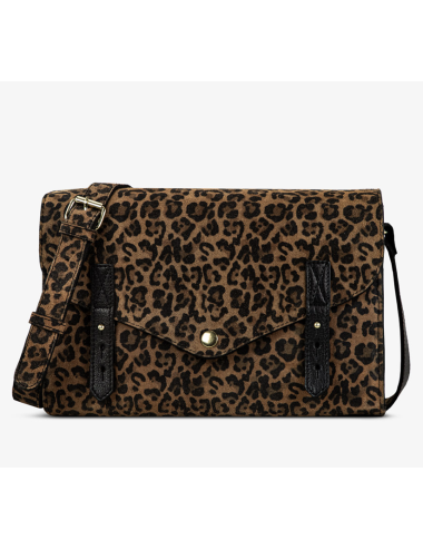 Sac L’Indispensable Léopard Noir en cuir – PAUL MARIUS