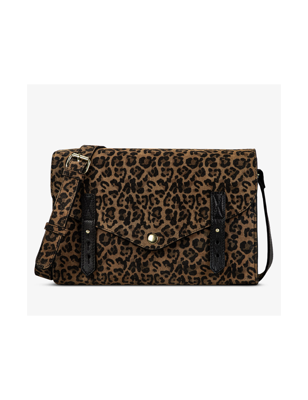 Sac L’Indispensable Léopard Noir en cuir – PAUL MARIUS