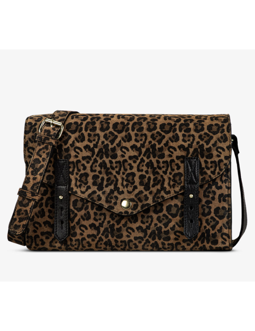 Sac L’Indispensable Léopard Noir en cuir – PAUL MARIUS