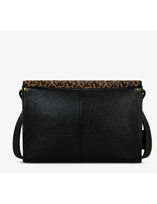 Sac L’Indispensable Léopard Noir en cuir – PAUL MARIUS